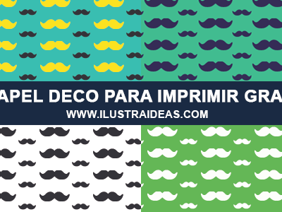 Papeles Deco con mostachos para imprimir