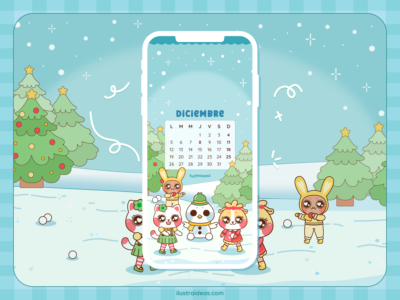 Calendario wallpaper de Diciembre 2022 | Descargable gratis