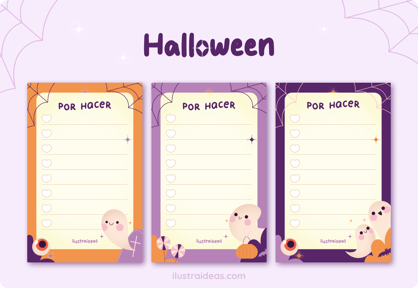 3 Memo pads de Halloween memopads de temática de halloween
